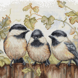 Chickadees On The Fence 24x17,5cm SBU5066