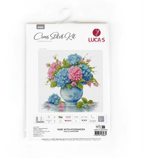 Vase with Hydrangea 26x26cm SB7033