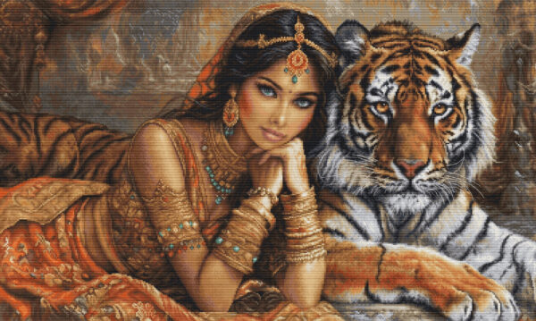 The Indian Princess and The Royal Tiger 63.5x38 cm SBU5060