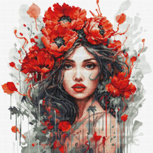 The Girl With Poppies 31x33 cm SBU5063