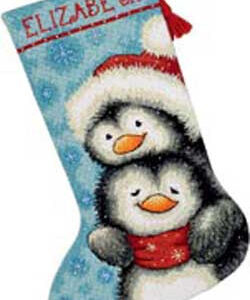 Hugging Penguins Stocking D71-09144
