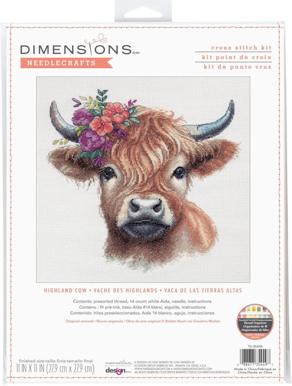 Cross stitch kit Highland Cow D70-35449