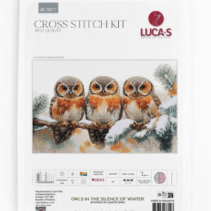 Cross Stitch Kit "Owls in The Silence of Winter" 40x24,5cm SBU5077