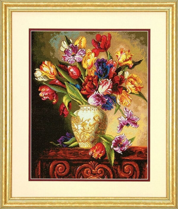 Cross stitch kit Parrot Tulips 30,4 x 38,1cm D70-35305