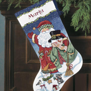 Santa & Snowman Christmas Stocking D08714