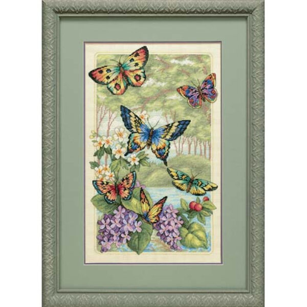Cross stitch kit Gold Collection Butterfly Forest 25,4x40,6 cm D35223