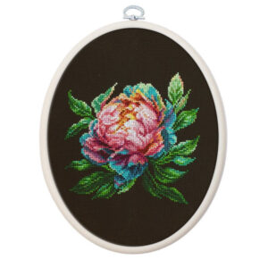 Tikkimiskomplekt rõngaga ''Abalone Pearl'' Peony 12x12cm SBC203