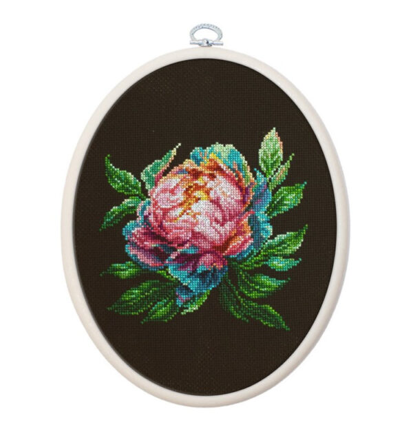 Tikkimiskomplekt rõngaga ''Abalone Pearl'' Peony 12x12cm SBC203
