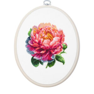 Tikkimiskomplekt rõngaga ’’Coral Charm’’ Peony 12x12cm SBC205