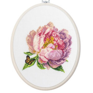 Tikkimiskomplekt rõngaga ’’Rozella’’ Peony 12x12cm SBC206