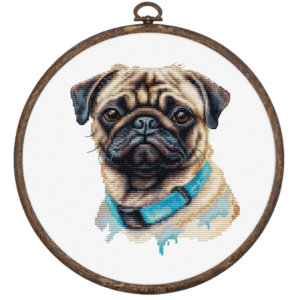 Tikkimiskomplekt rõngaga "Pug" 13x15cm SBC230