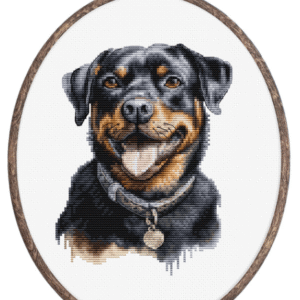 Tikkimiskomplekt rõngaga "Rottweiler" 13x17cm SBC229