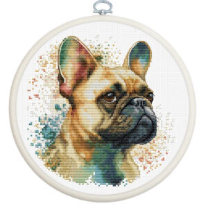 Tikkimiskomplekt rõngaga "The French Bulldog" 15x15cm SBC207