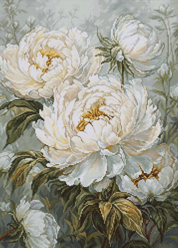 Petit Point Komplekt - The Light of Spring Peonies 18x25cm SG715
