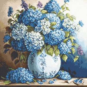 Vase with Hydrangeas 20x21cm SG700