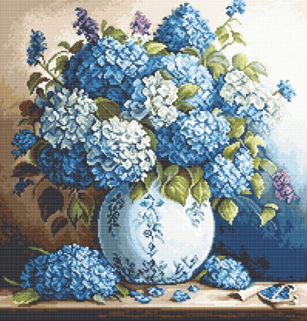 Vase with Hydrangeas 20x21cm SG700
