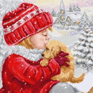 Girl Kissing Puppy 23x32cm SBU5027