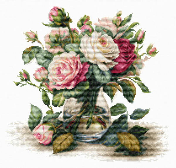 Vase with Roses 31x30cm SB7026