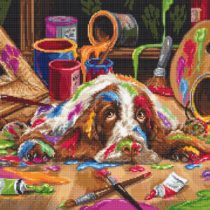Counted Cross Stitch kit "Puppy Picasso" 40x29cm SB2415