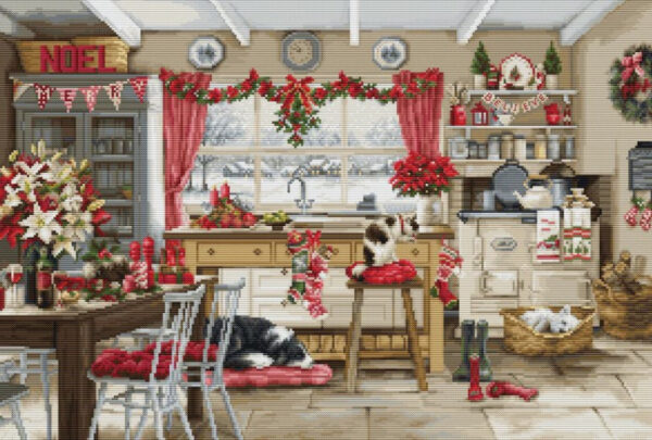 Christmas Farmhouse Kitchen 47x32cm SBU5053