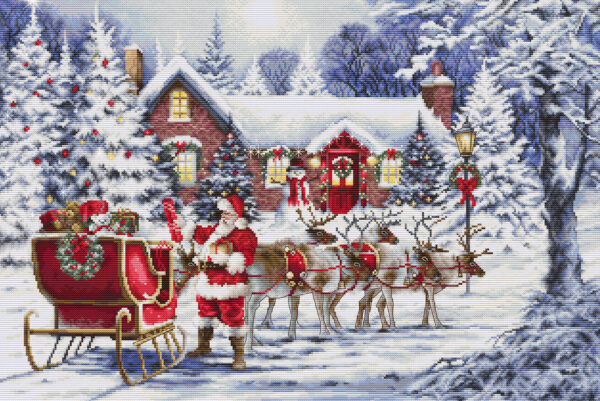 Cross Stitch Kit "Santa’s Visit" 48x32cm SBU5084