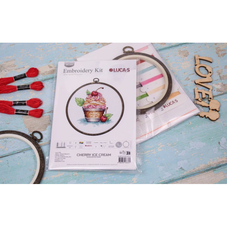 Tikkimiskomplekt rõngaga "Cherry Ice Cream" 8x9cm SBC104 - Image 3
