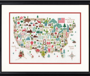 Cross-stitch kit "Illustrated USA" 35,5 x 25,4 cm D70-35360