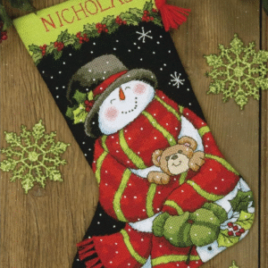 Cross stittch kit "Snowman and Bear" Christmas Stocking D71-09151