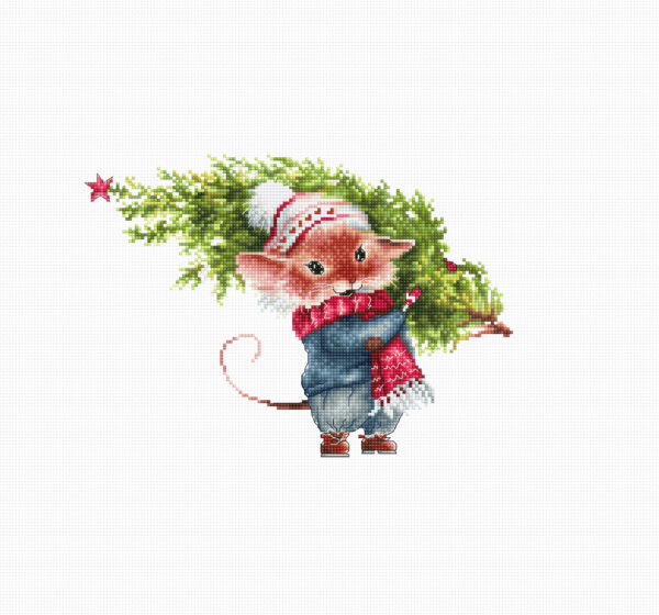 Mouse with Fir Tree SB1169