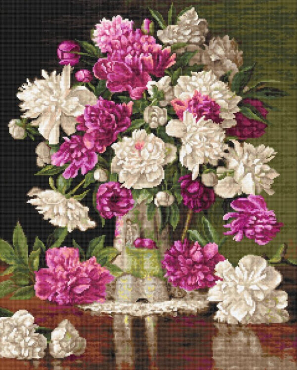 Red and White Peonies SG608