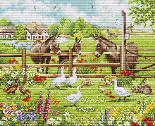 Donkeys' Yard 39x32cm SBU5087