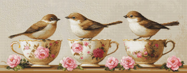 Three Dainty Birds 52x21cm SBU5092