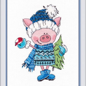 Magnet. Pig with a Christmas Tree S1130 (D)