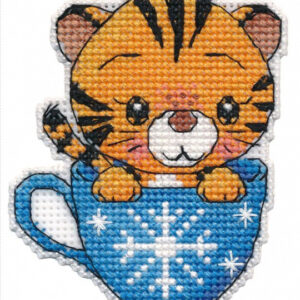 Tiger in a cup. Magnet S1431