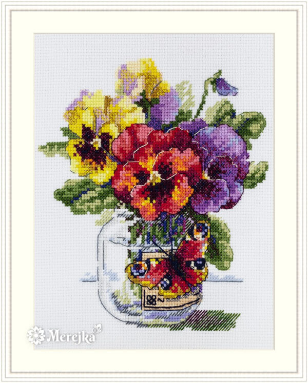 Pansies and Butterfly SK153