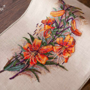 Vintage Lilies SK90A Aida 16 Cappuccino