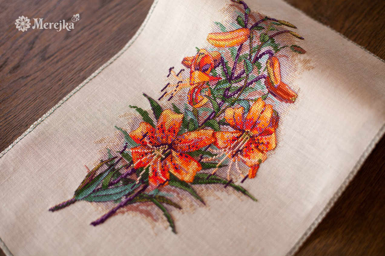 Vintage Lilies SK90A Aida 16 Cappuccino