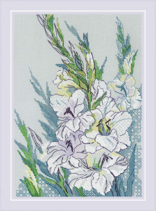 White Gladioli 21x30 cm SR2297