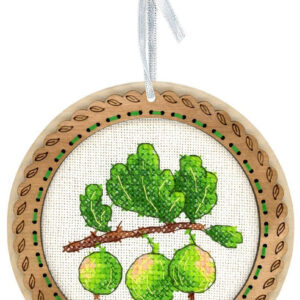 Tikand puidul Miniature. Country berries. Gooseberries 10x10 cm SO-130