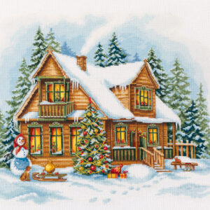 New Year in the village 35 x 26 cm PPR-7463
