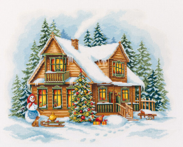 New Year in the village 35 x 26 cm PPR-7463