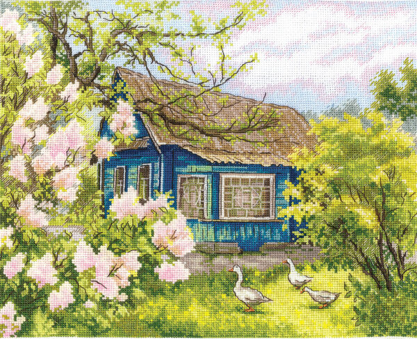Lilacs near the house 28 х 22,2 cm SANS-77