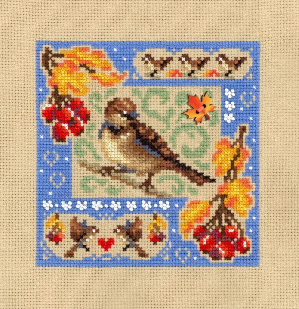 Mini sampler. Autumn composition 13x13 cm SNV-973