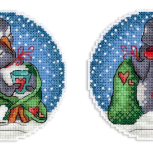 Romantic penguins 9x9 cm SR-1157