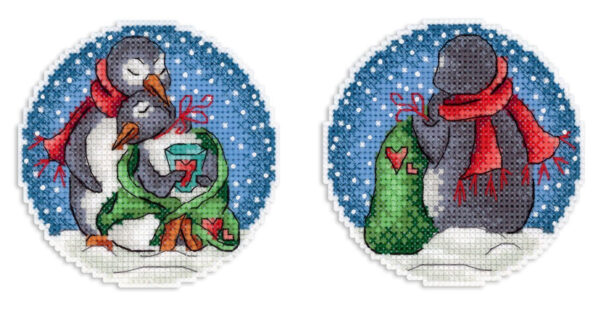 Romantic penguins 9x9 cm SR-1157