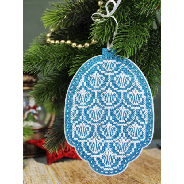 New Year's Toy: Winter pine cone 14x10cm ST-1086 - Image 2