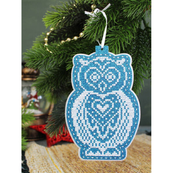 New Year's Toy: Snowy Owl 14x9 cm ST-1087 - Image 2