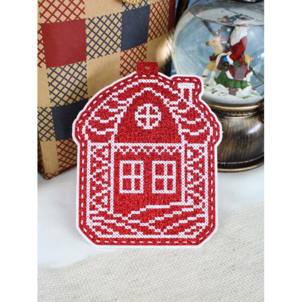 New Year's Toy: House in the snow 13x11 cm ST-1089 - Image 3