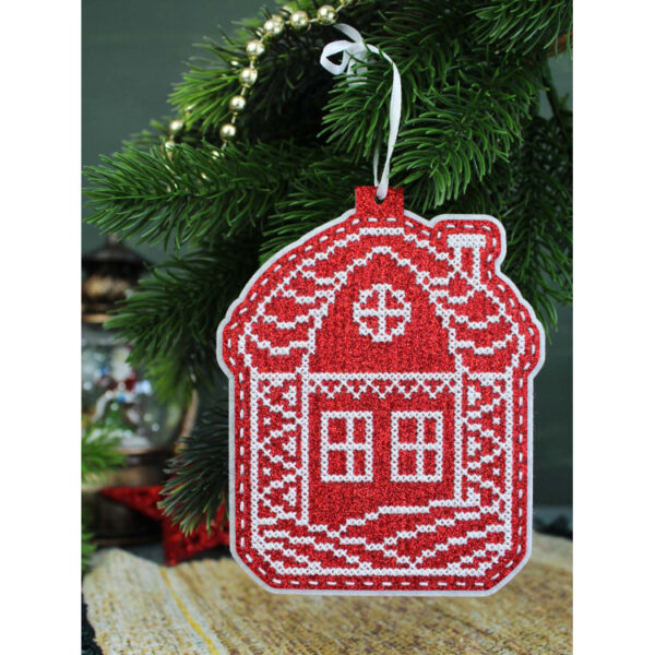 New Year's Toy: House in the snow 13x11 cm ST-1089 - Image 2