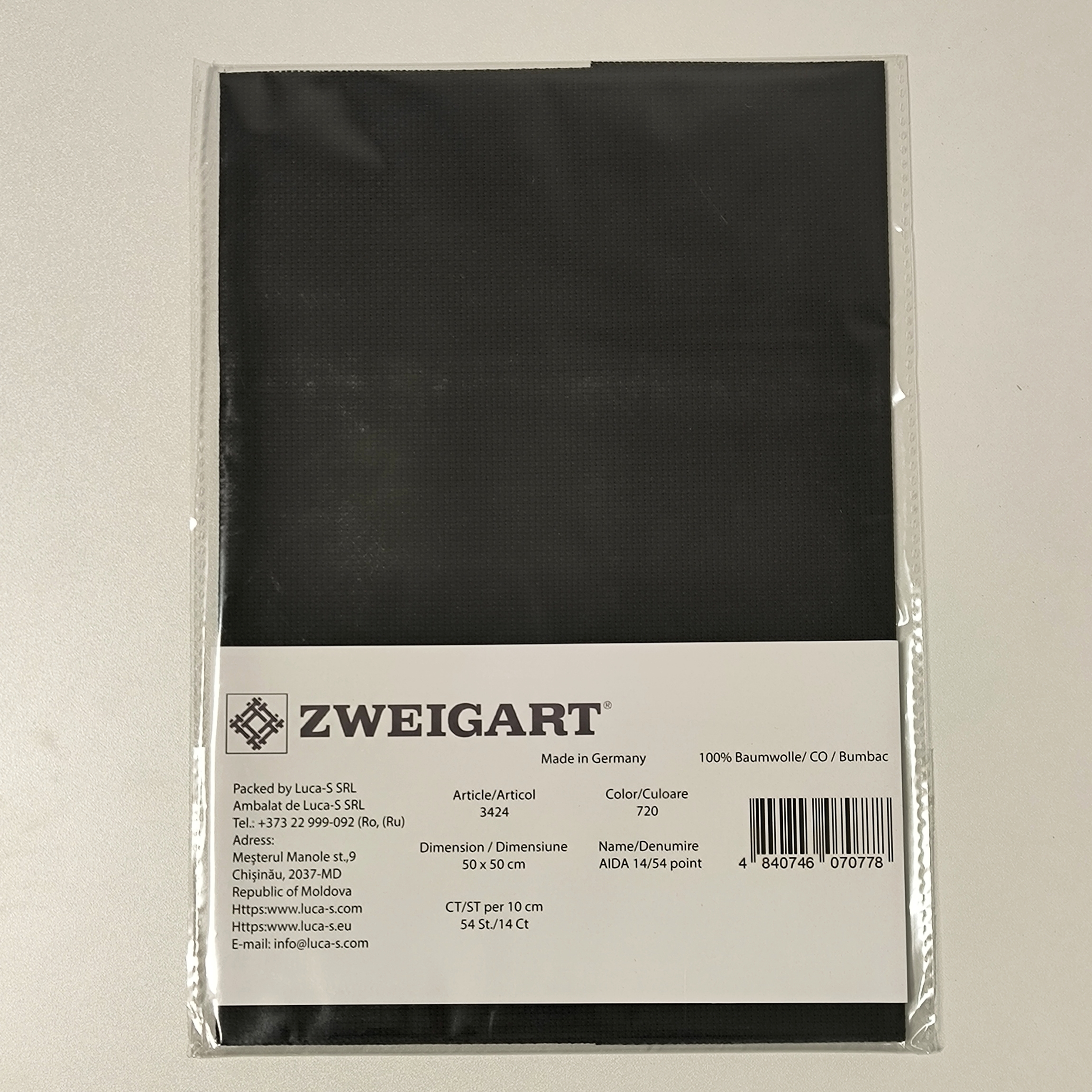 Tikkimisriie Aida 14ct 50x50cm must - Image 2